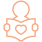 Simple reader icon with heart