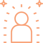 Abstract person silhouette with star accents