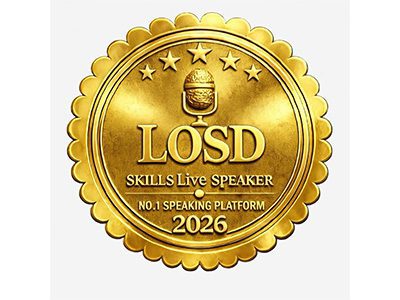 Golden medal for LOSD Skills Live Speaker 2026 award.