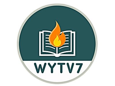 Logo with an open book and flame above, labeled WYTV7.